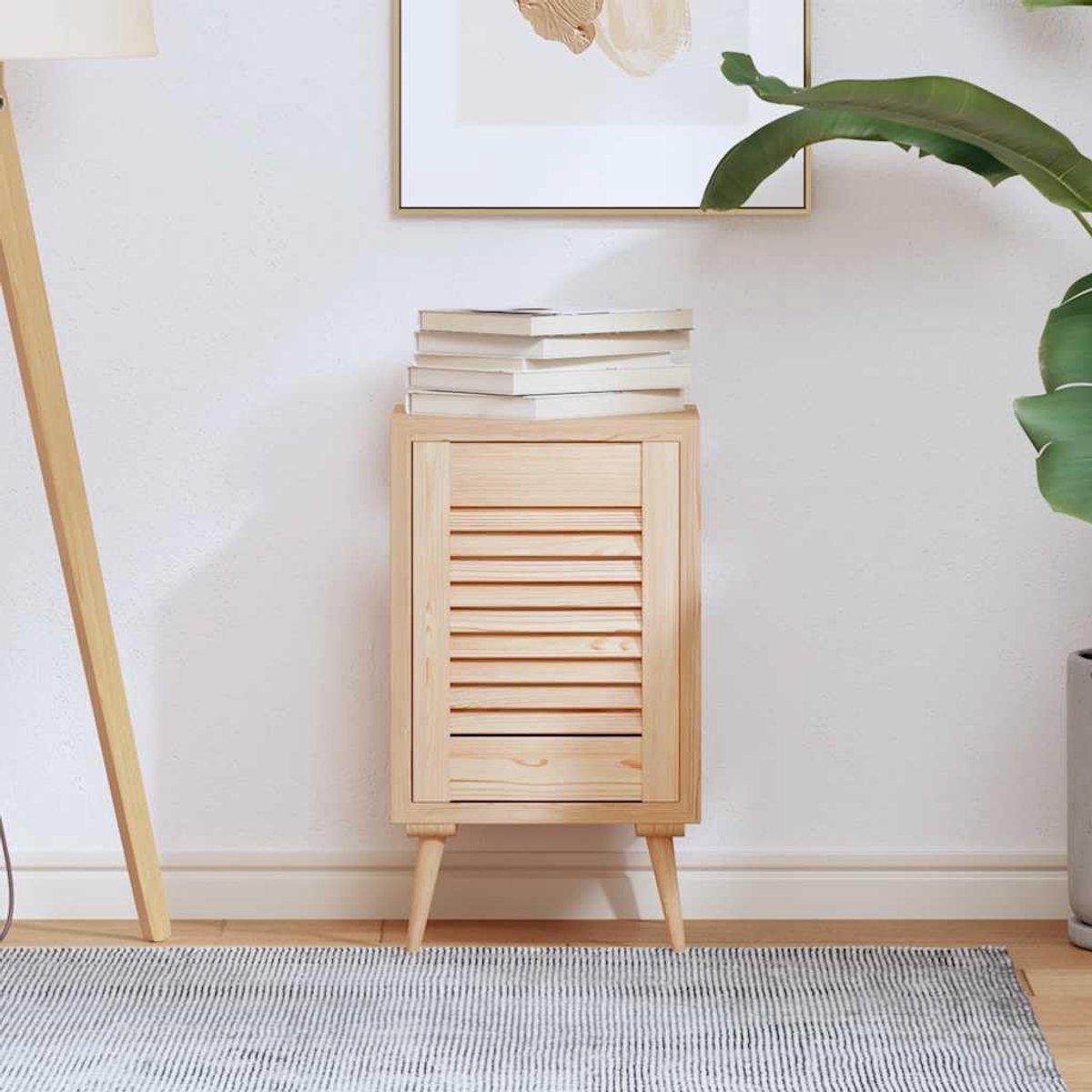 Lamellendeur van massief grenenhout, 39,5 x 29,5 cm, meubeldeur voor kasten, ventilatiedeur, naturel, veelzijdig inzetbaar
