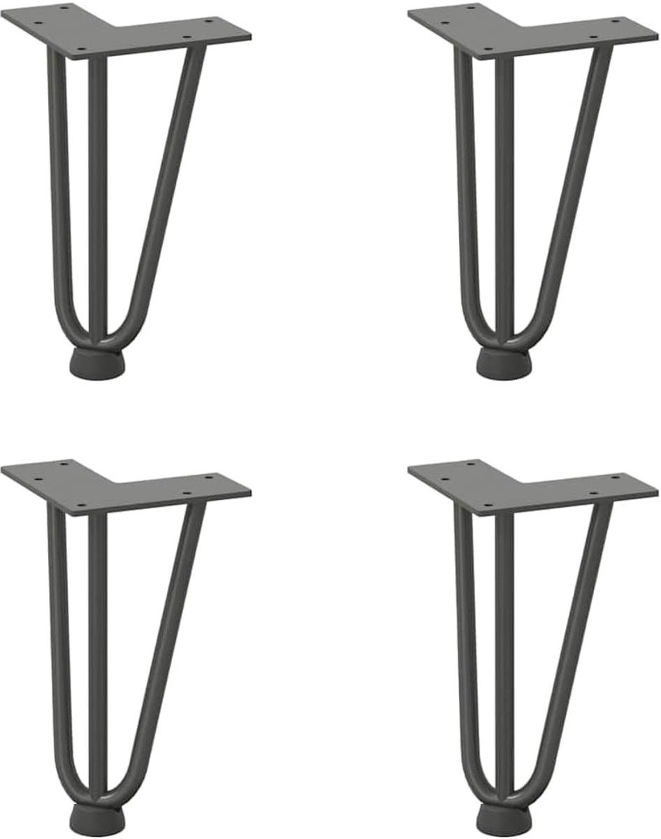 Poten voor salontafel, 20 cm, antraciet, massief staal gepoedercoat, met verstelbare voetnivellers en voorgeboorde gaten, inclusief schroeven