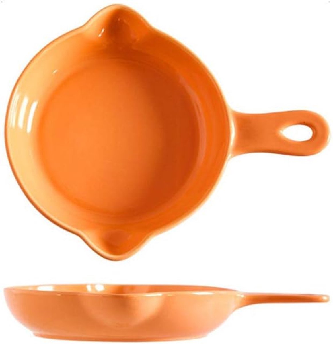 Kaas gebakken rijstkom bakoven fruit salade bord-oranje medium*2