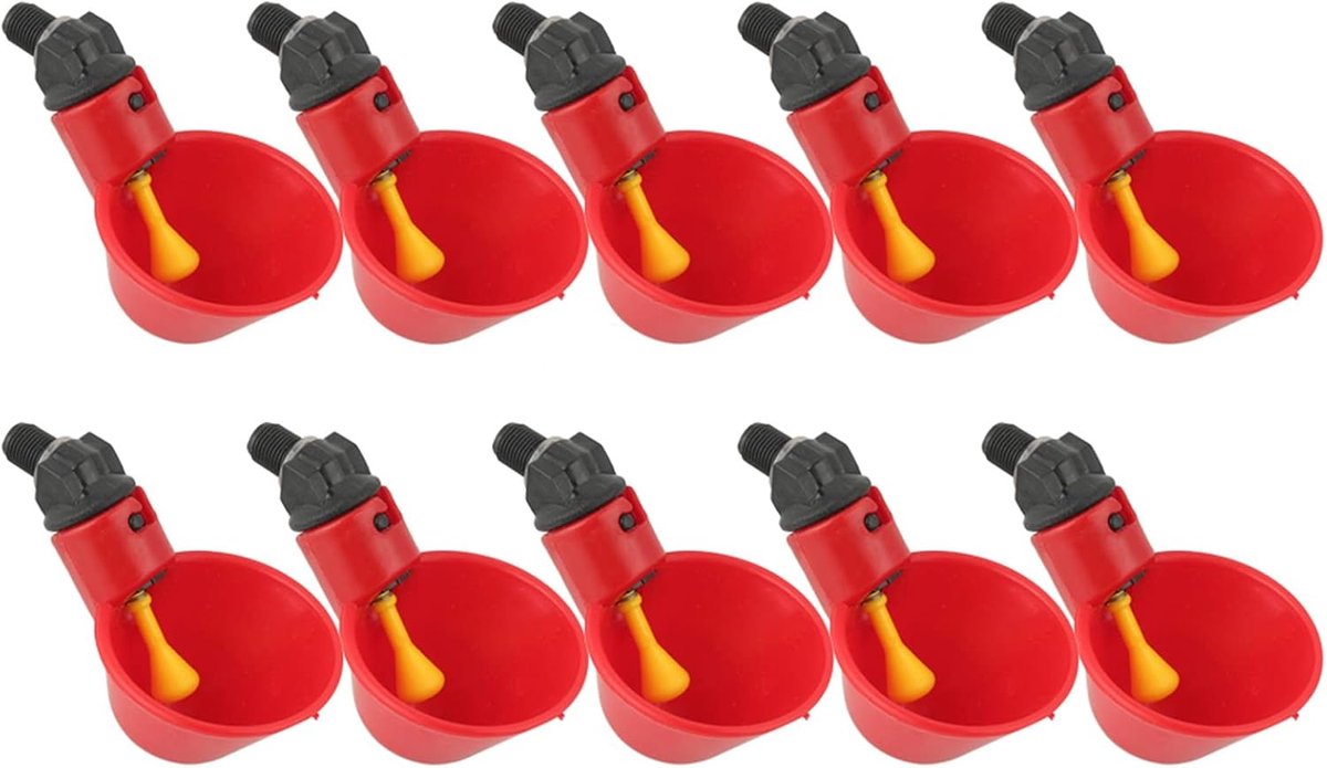 10 Stuks Automatische Kip Drinker Bekers Set Pluimvee Water Drinkbekers Drinker Dispenser Feeder Kommen Water Drinker Tool voor Vee Kip Kip