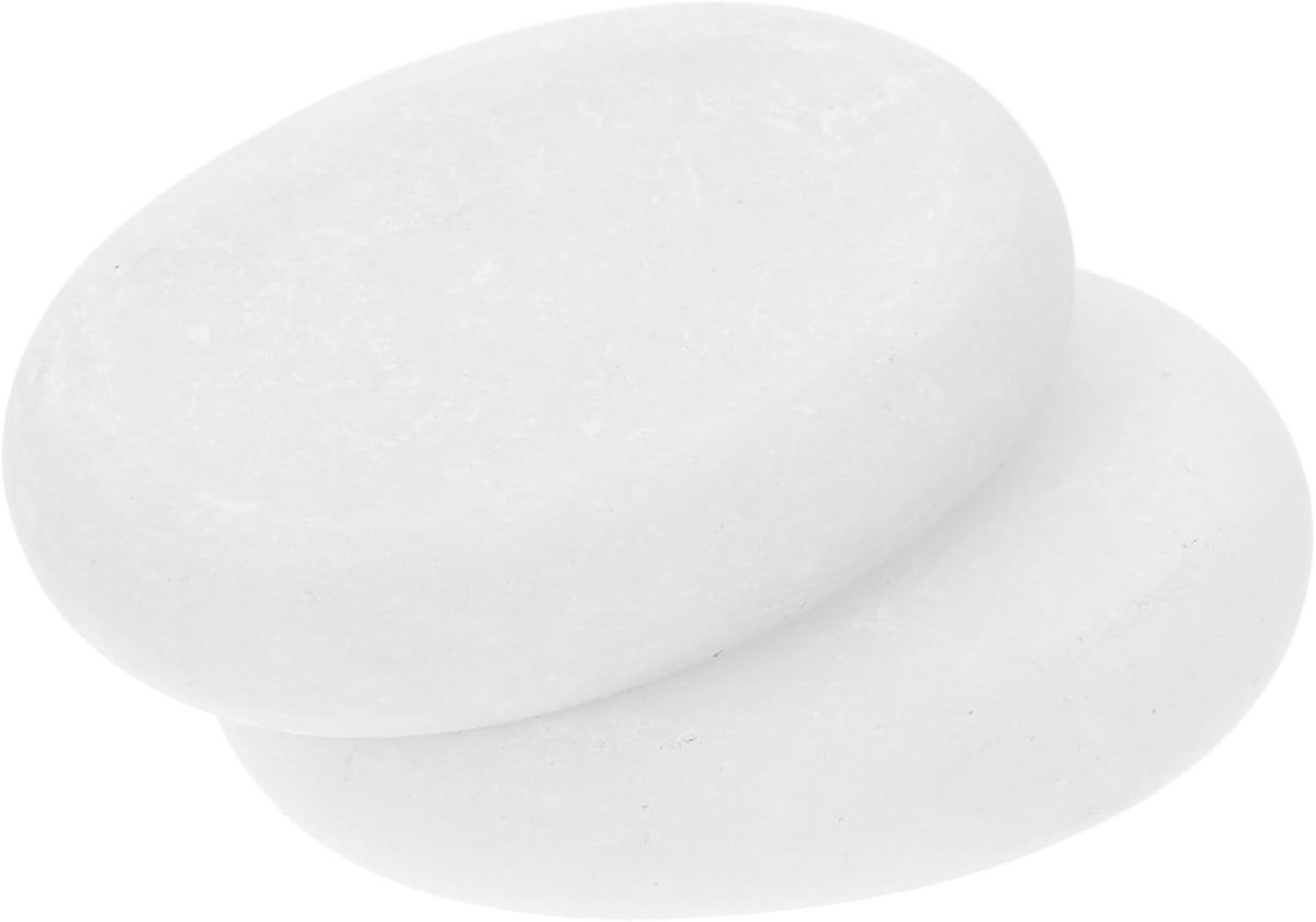 2stuks Witte Marmeren Massage Stenen Set Voor Spa Thuisgebruik Natuurlijke Marmercompressen Voor Spabehandelingen Spierontspanning Luxe Massage-ervaring