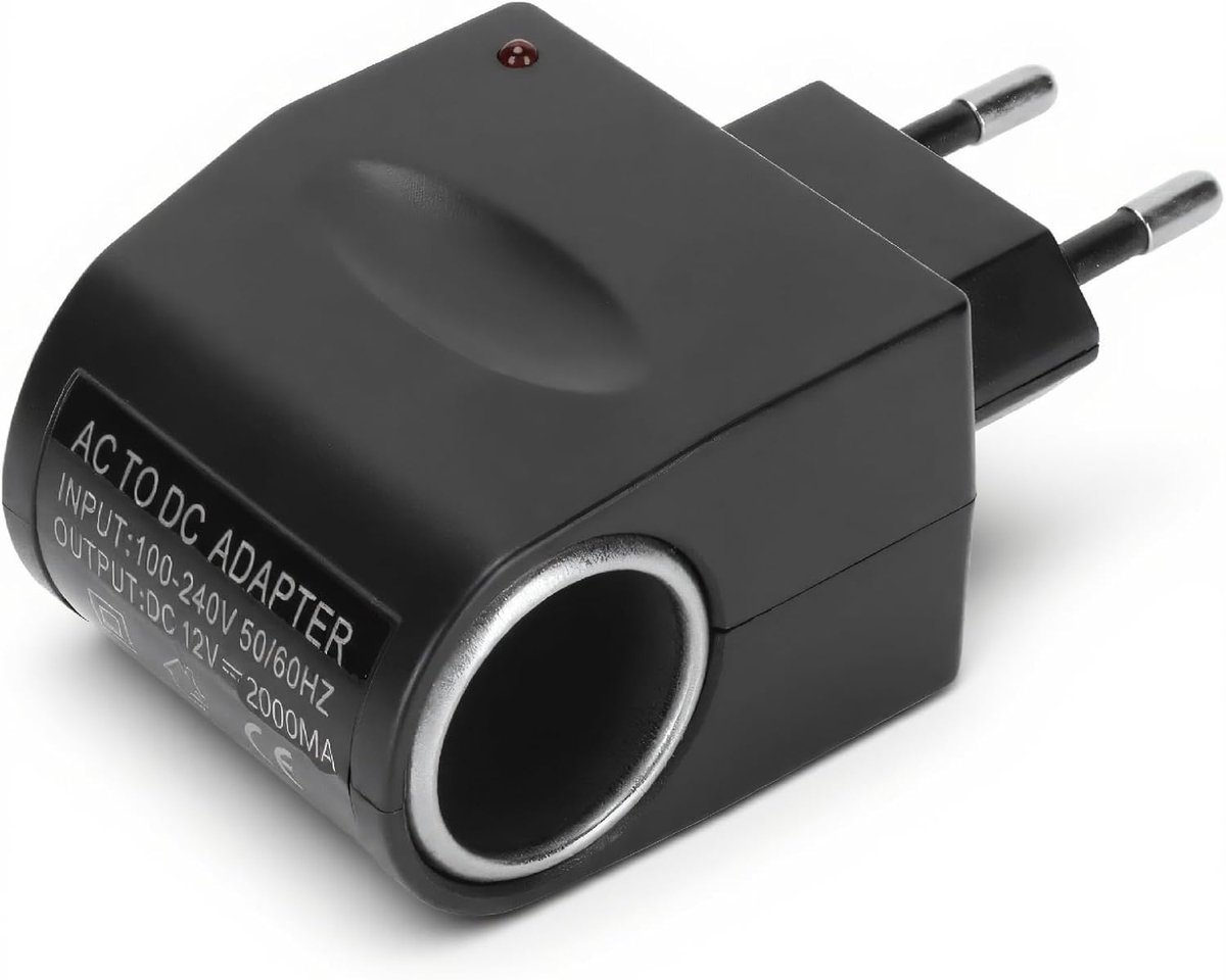 Stroomadapter voor auto, sigarettenaansteker, AC/DC, stroom 2000 mA, 100-240 V DC, 12 V, sigarettenaansteker adapter met wisselschakelaar