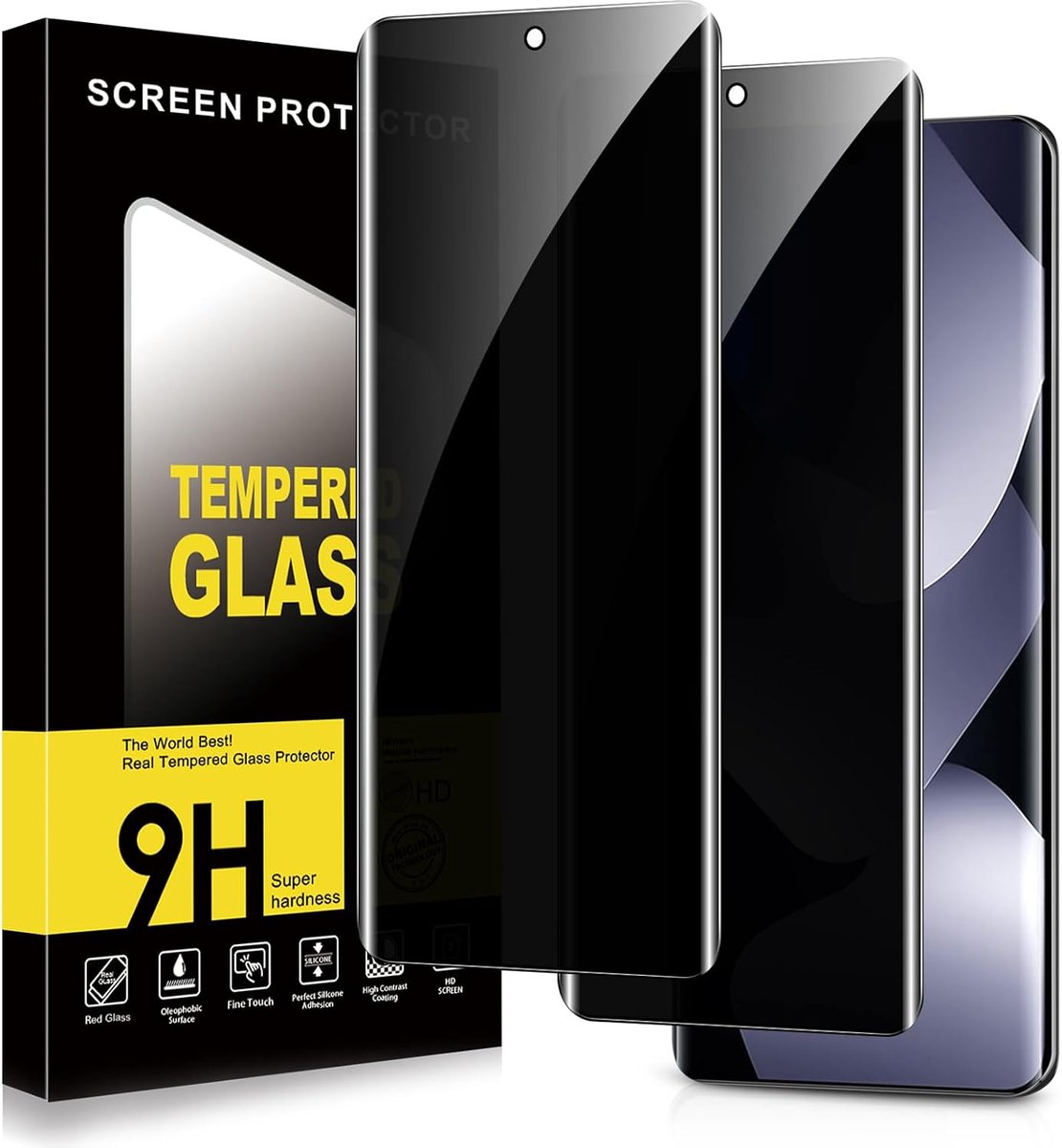 Glas voor Xiaomi Redmi Note 15 5G/4G, anti-spionage, 2 stuks, anti-spionage-beschermfolie, 9H hardheid, krasbestendig, zonder luchtbellen, anti-spy, privacy, glasbescherming