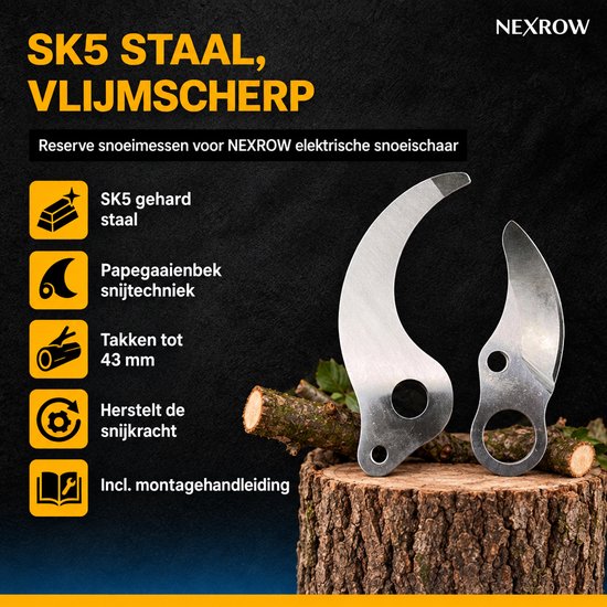 NEXROW Reserve Snoeimessen voor Elektrische Snoeischaar - SK5 Staal, Geschikt voor NEXROW Snoeischaren van NEXROW — afbeelding 2