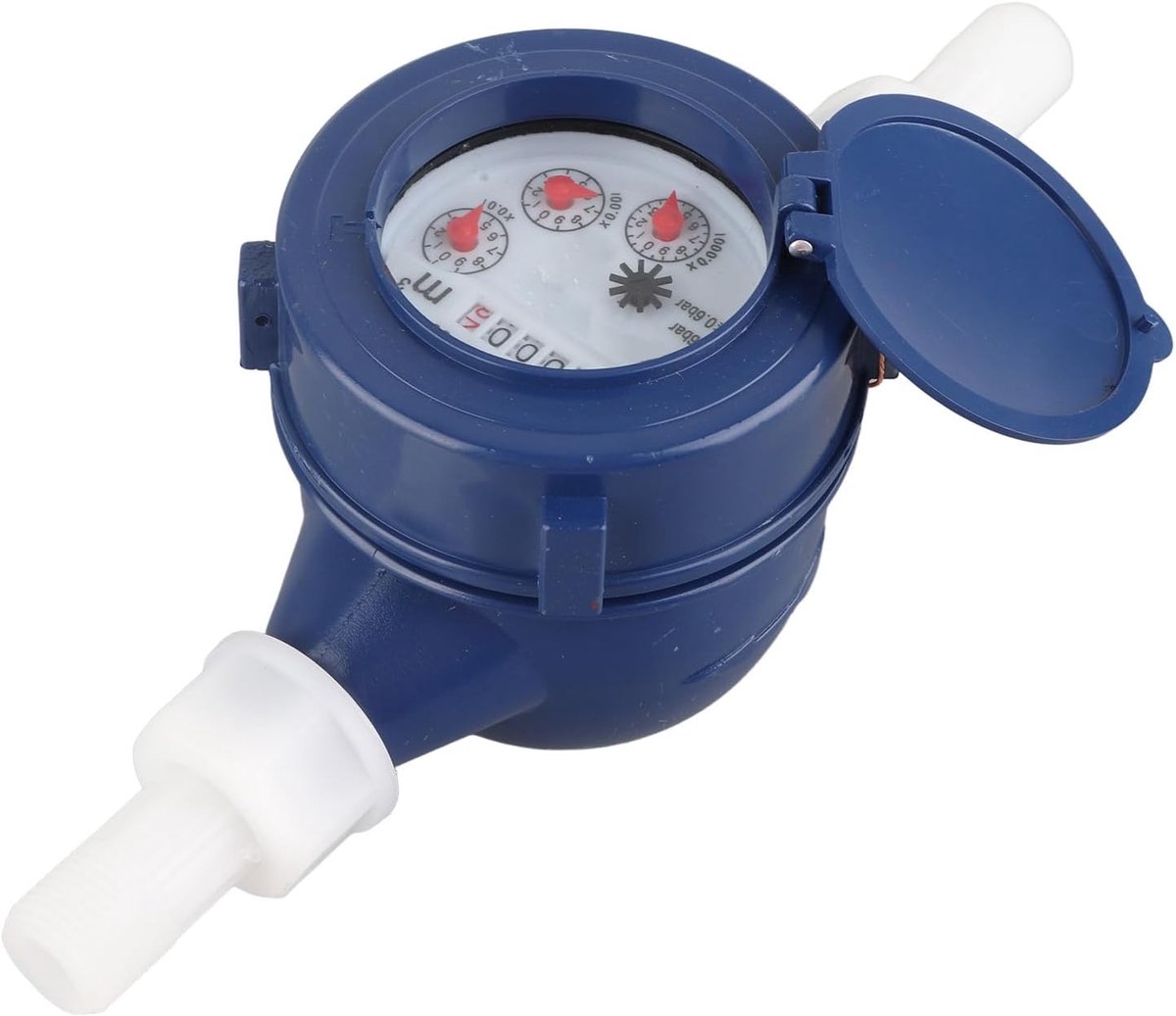 Kunststof Koudwatermeter 15mm met Duidelijke Aflezing Tot 99999, Eenvoudig Te Installeren voor Huis en Tuin