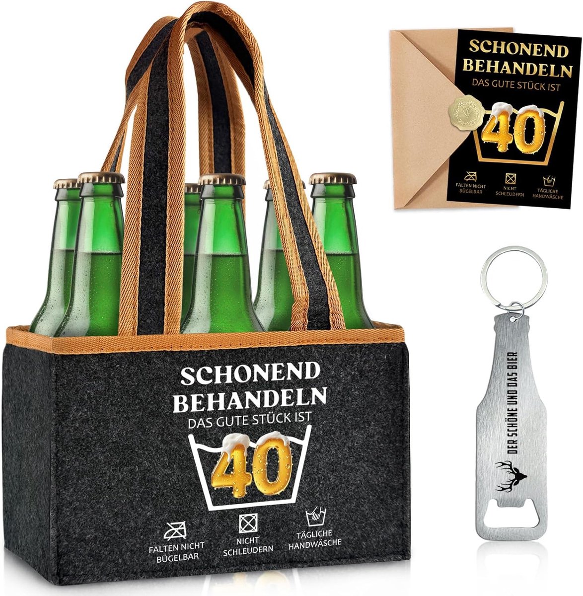 Cadeau 40e verjaardag man, mannenhandtas bier