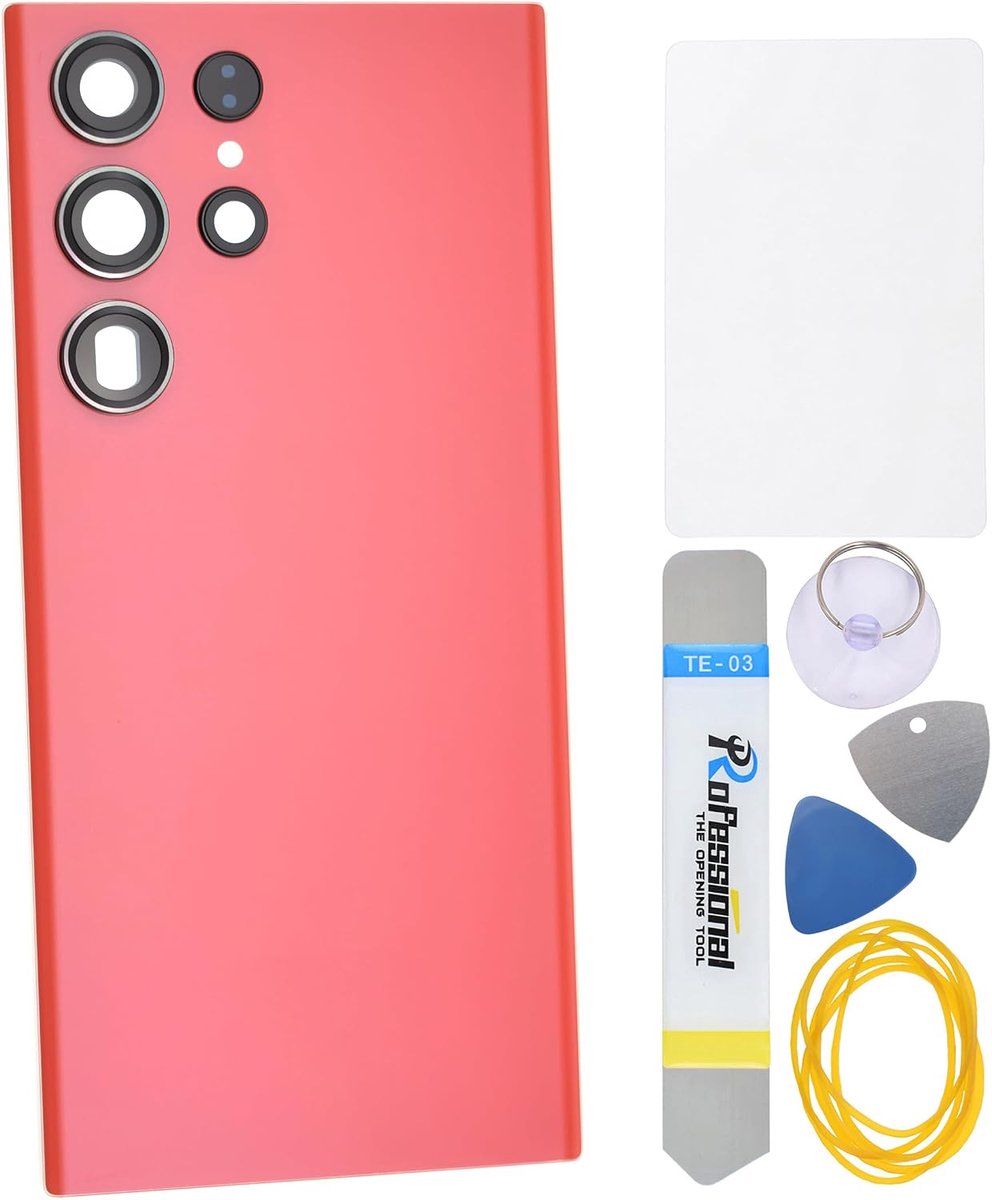 Achterpaneel met Camera Bezel en Camera Glas Lens voor Samsung Galaxy S23 Ultra SM-S918B met toolkit en lijm