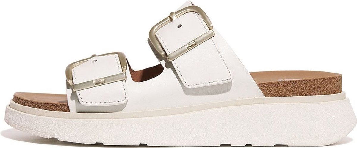 FitFlop FitFlop Gen-FF Buckle Two-Bar Leather Slides WIT - Maat 42