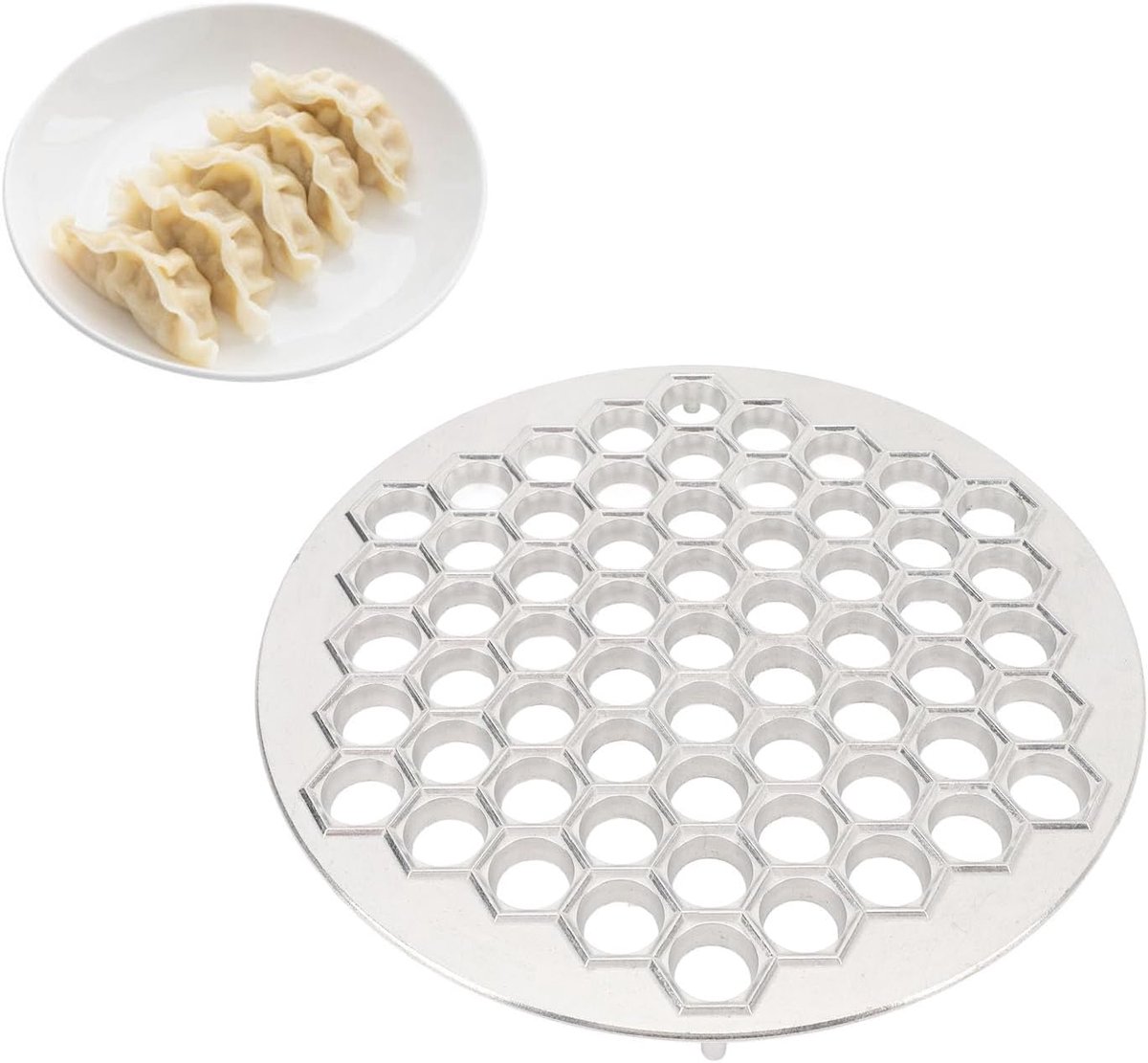 Dumpling Maker, 61 Gaten Aluminium Dumpling Maker, Easy Clean Pelmeni Tool, Russische Dumplings, Pastagerechten Maken