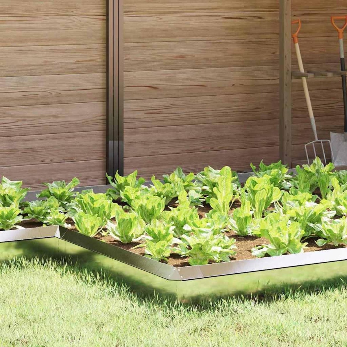 Slakkenhek van roestvrij staal, 13,5 x 13,5 x 25 cm, robuuste bloembedbegrenzing voor de tuin
