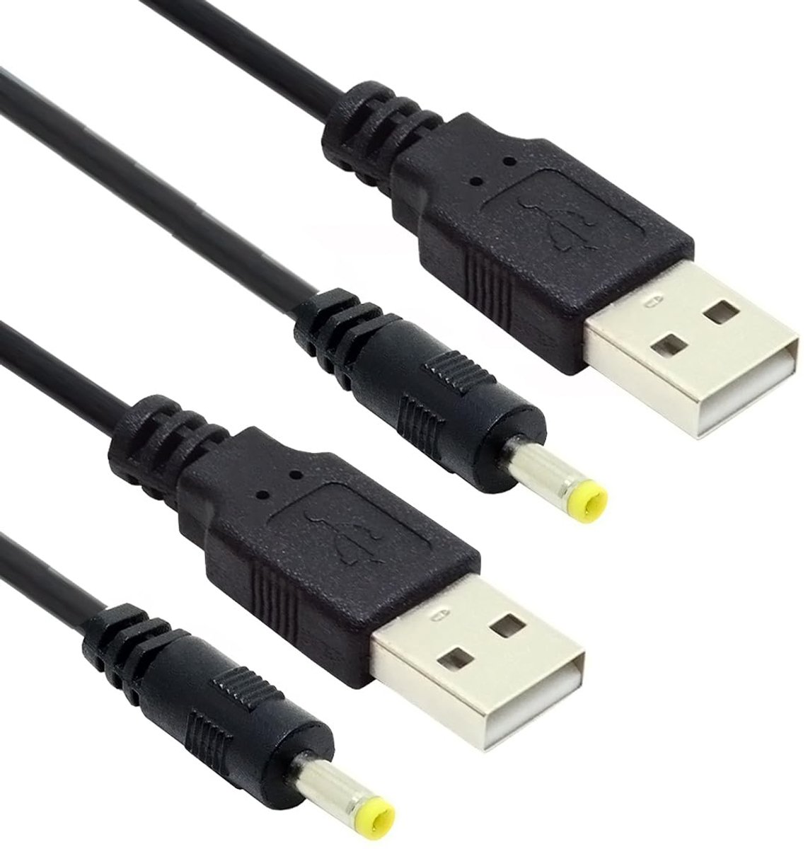 Xiwai 2 stuks / lot 5 V DC 4,0 x 1,7 mm DC Power ronde stekker naar USB 2.0 stekker type A kabel 150 cm 24AWG