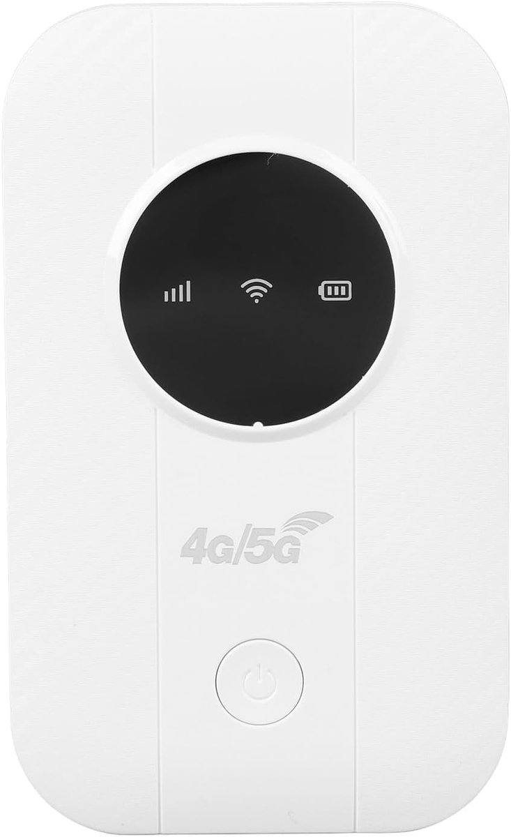 Mobiele WLAN-router, Draagbare 4G/5G LTE-router met SIM-kaartslot WLAN Hotspot Modem 300 Mbit/s met 2100mAh Batterij voor Kantoor Reizen Tot 10 Apparaten