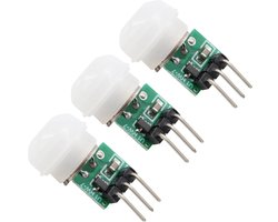 Mini IR-bewegingssensor DC 2,7-12V PIR-bewegingssensormodule Infraroodmodule Pyro-elektrische Automatische Module (Verpakking van 3)