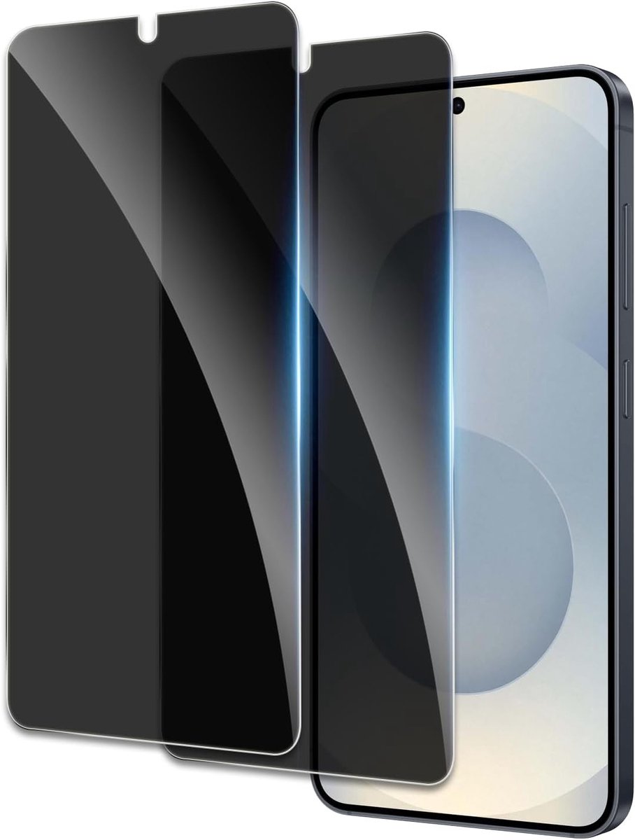 Displaybeschermfolie voor Samsung Galaxy S25/S24 inch, beschermfolie van gehard glas, anti-spy-film, hardheidsgraad 9H, anti-vingerafdruk, zonder luchtbellen, ultra resistent, kristalhelder,