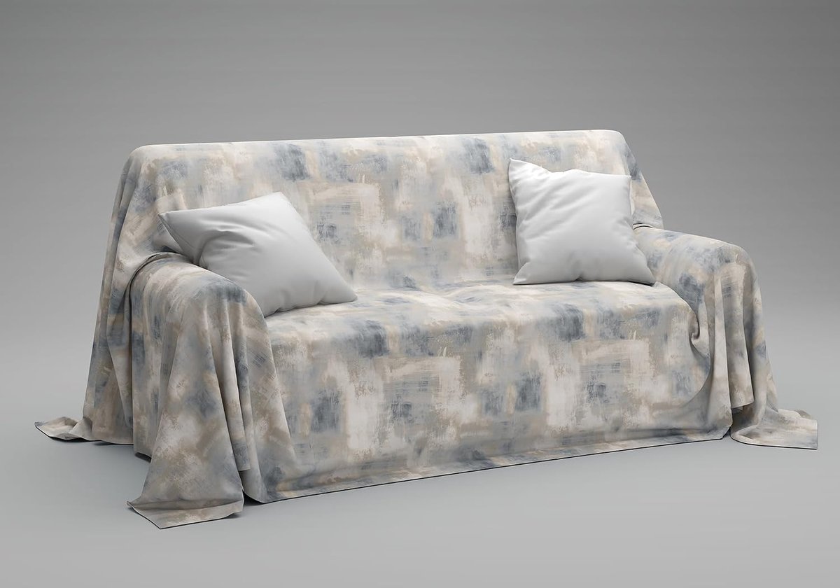 Home - Sprei voor zomer en lente, 270 x 270 cm, 100% puur en duurzaam katoen, ideaal als bankovertrek en multifunctionele deken, banksprei en lichte tweepersoonsdeken