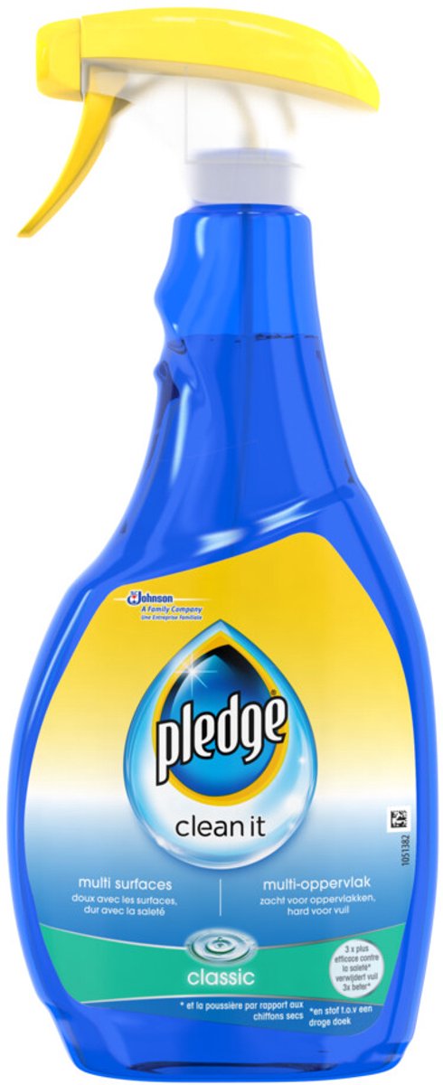 Pledge - Clean It Reiniger Multi-Oppervlak - 4 x 500 ml - Voordeelverpakking