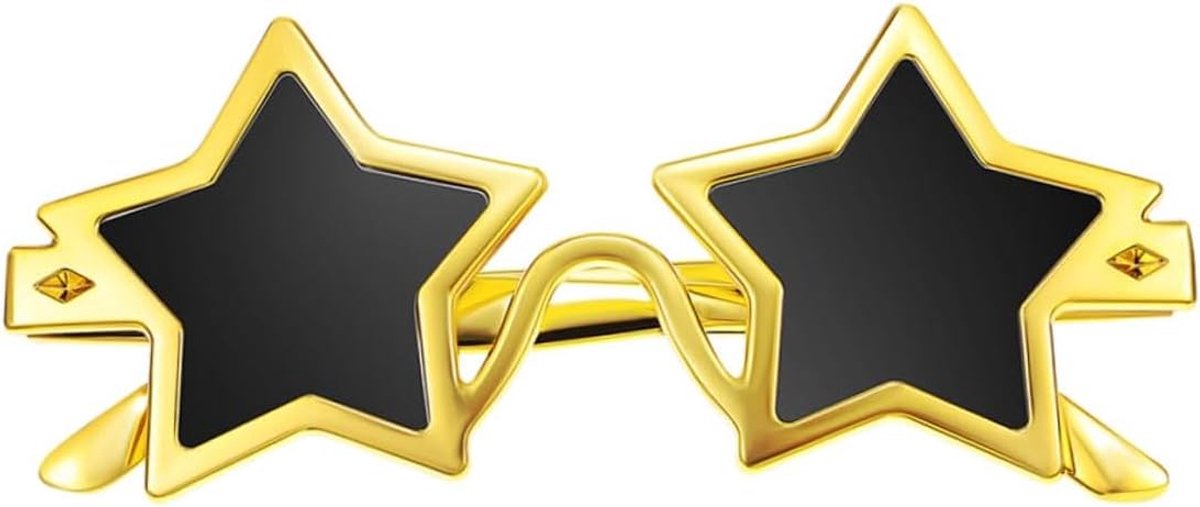 1 stks Gouden Vijfpuntige Bril Grappige Creatieve Bril Nieuwigheid Party Zonnebril Jongensbegrafenis, Goud