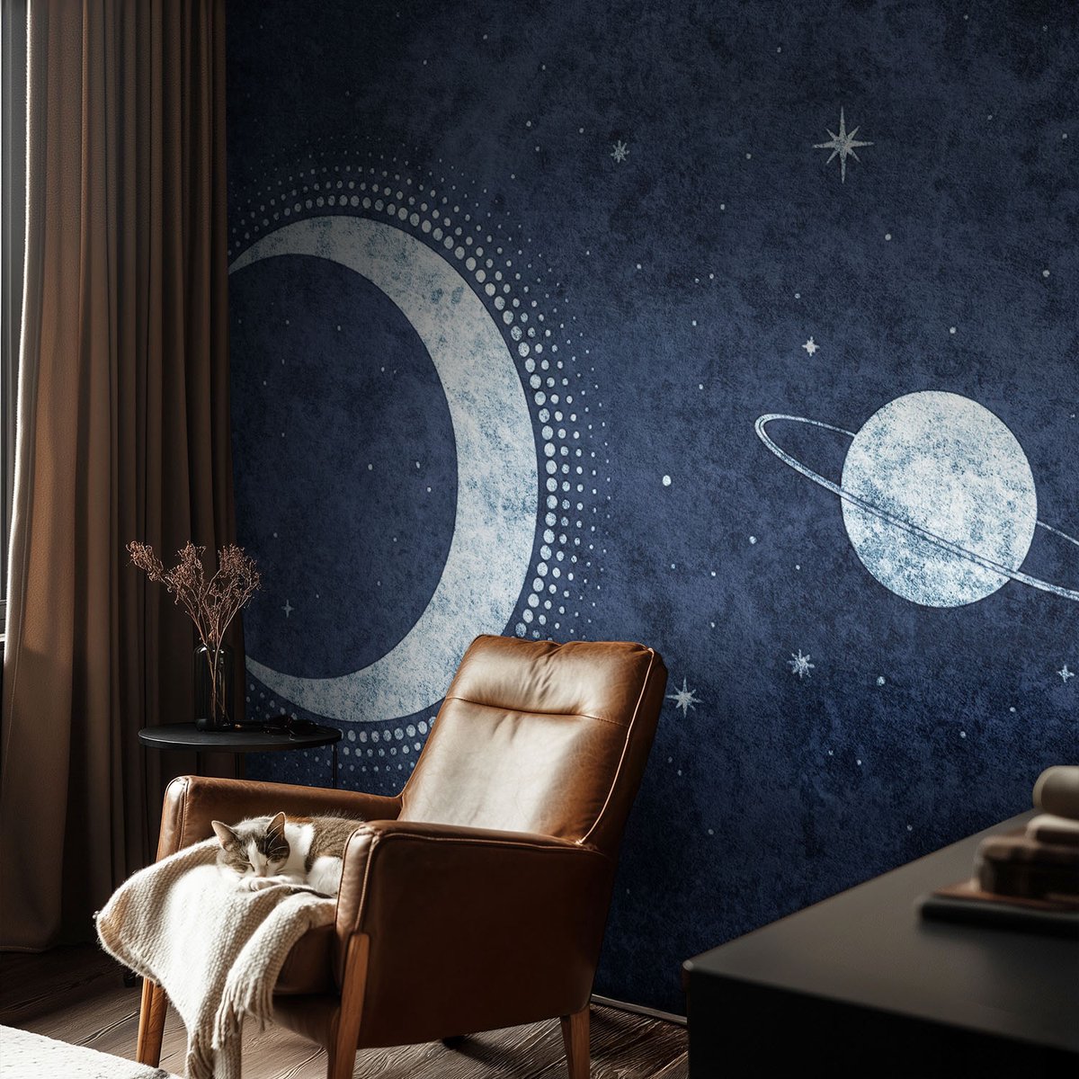 Coloray Vliesbehang - Marine Snellijm Behang - 104x70 cm - Stermotief Fotobehang Vlies - Woonkamer behang Kosmos - Muurschildering - Woonkamer behang