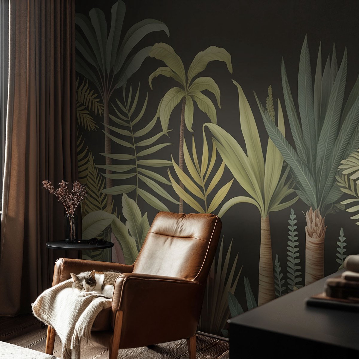 Coloray Vliesbehang - Groente Snellijm Behang - 104x70 cm - Tropische Jungle Muurschildering - Slaapkamer behang Bloemen En Planten - Fotobehang Vlies - Slaapkamer behang