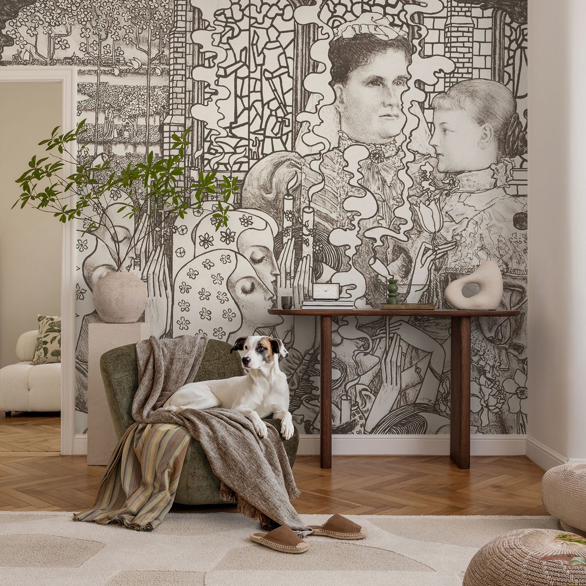 Coloray Vliesbehang - Zwart Snellijm Behang - 104x70 cm - Bloemenportretten Muurschildering - Slaapkamer behang Deel - Fotobehang Vlies - Slaapkamer behang