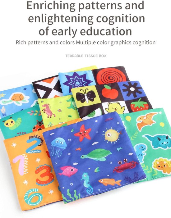 Baby Speelgoed 6-12 maanden - Montessori-speelgoed set - Montessori 'magische' zakdoekendoos & stapelbekers - Educatief sensorisch speelgoed voor baby's- Ideaal cadeau voor baby's en verjaardagen — afbeelding 4