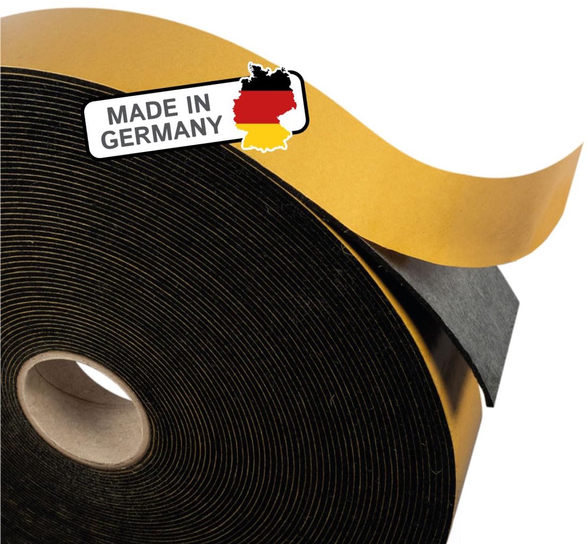 zelfklevend, 40 mm breed × 1,5 mm, 5 m, zwart, Made in Germany