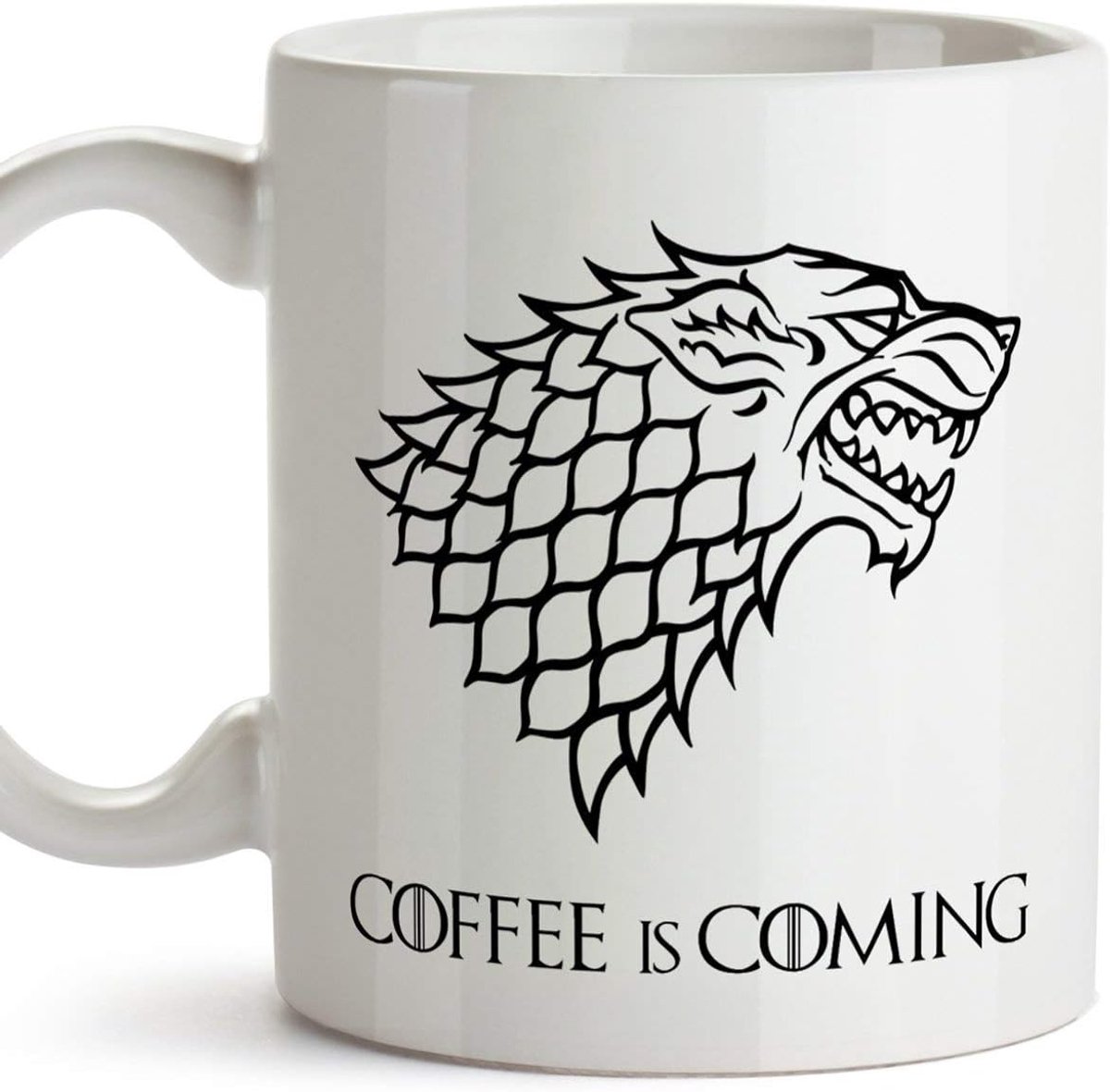 Game of Thrones Mug - Game of Thrones Mok - Coffee is Coming - Wapen van het huis Stark