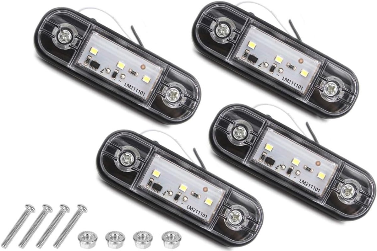zijmarkeringslichten met 3 leds, 12 V-24 V, universele zijknipperlichten, IP65 waterdicht, voor en achter, voor vrachtwagen, camper, caravan (4 stuks)