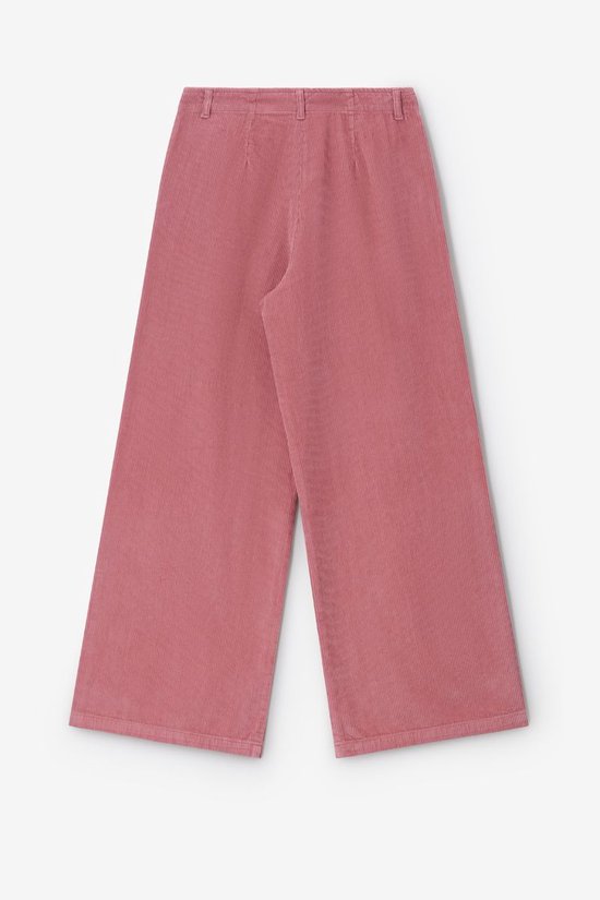 Roze Corduroy High Waist Wide Leg Broek