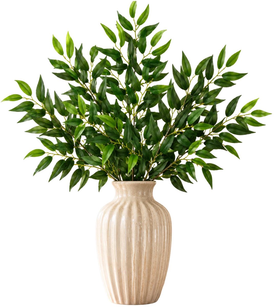Mica Decorations Kunstplant takken Ruscus - 3x - H72 cm - lichtgroen - kunststof - bladgroen - siertakken