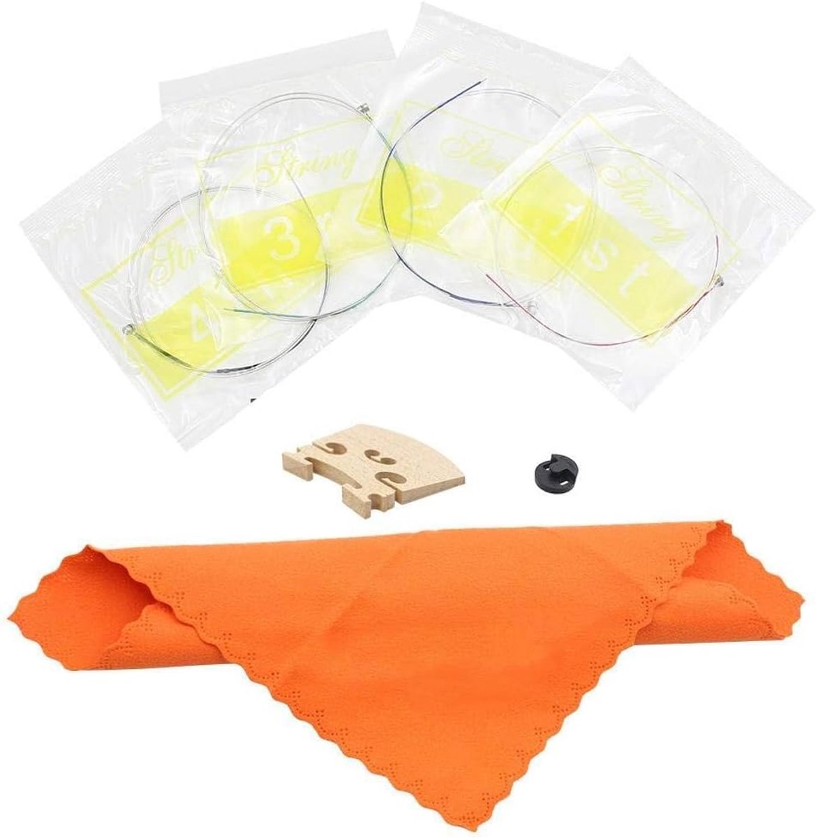 Viool snaren Set viool Fiddle string professionele muziekinstrument accessoire met reinigingsdoek mute brug