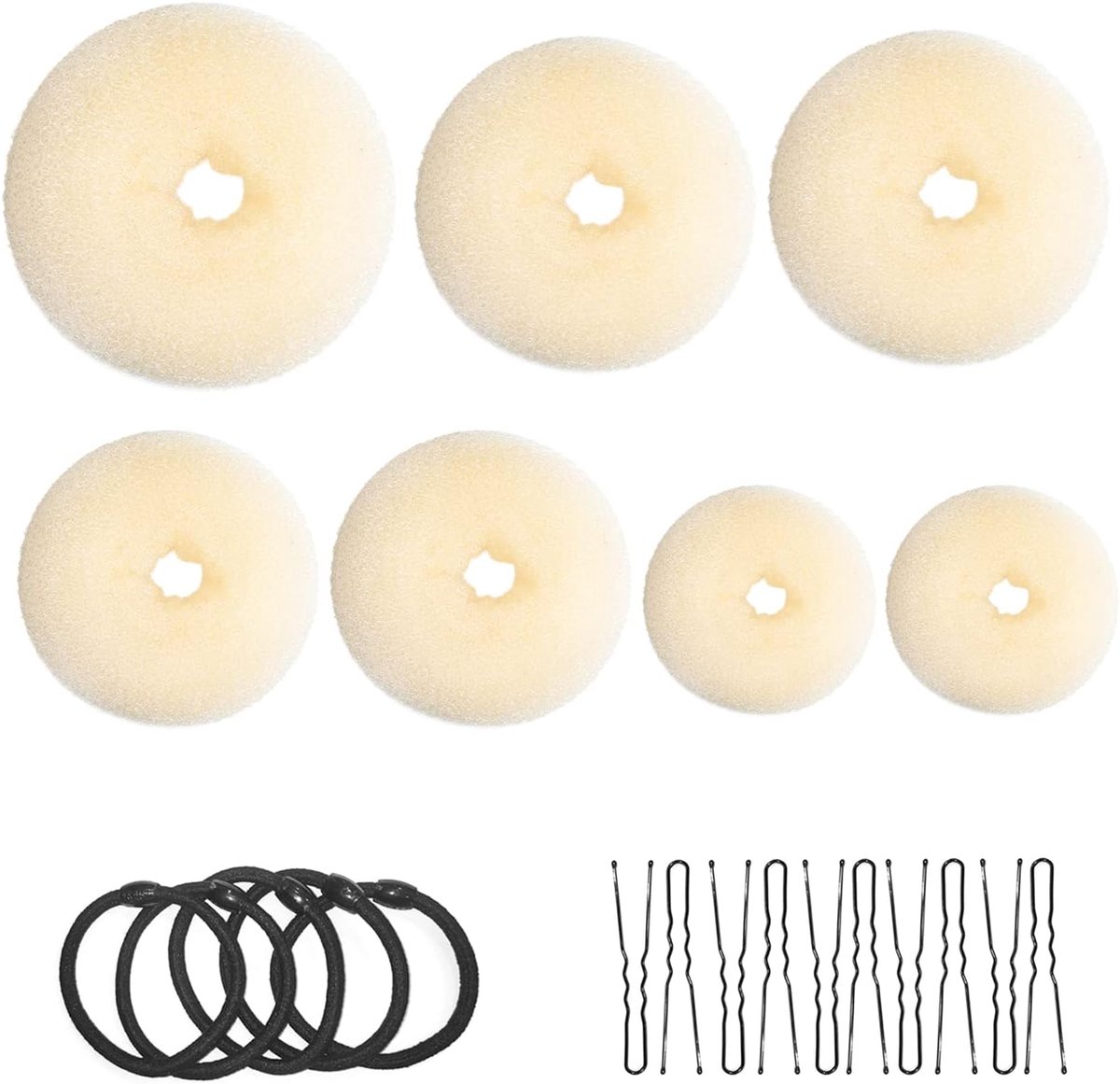 Broodbakmachine, 7-delige set, ringvormig, goudkleurig, met 10 U-vormige clips, 5 bungee-haarsnoeren.