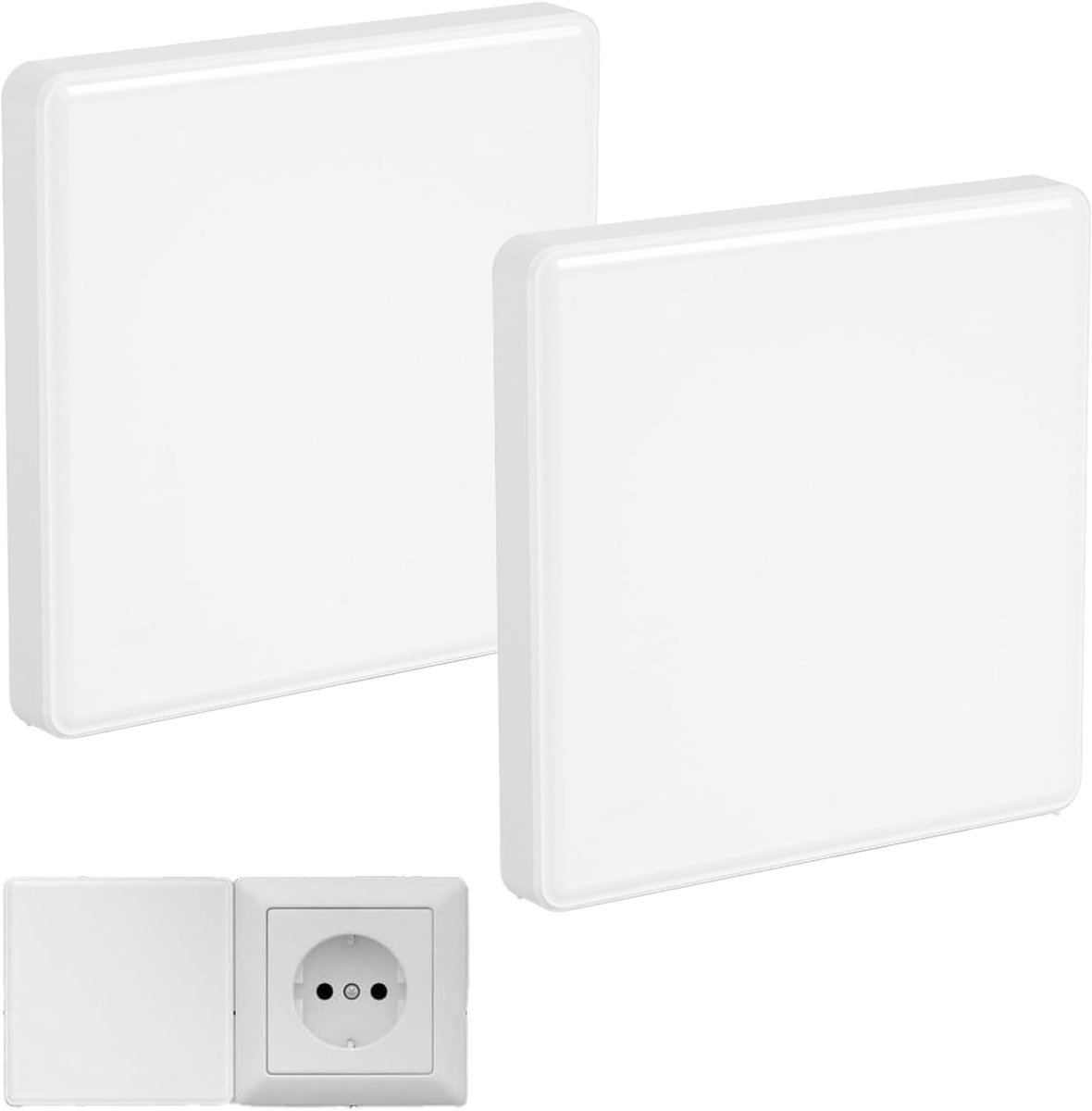 2 stuks blinde afdekking stopcontact, 86 x 86 mm, witte kunststof lichtschakelaar, afdekking, inbouwmontage voor lampen in ongebruikte stopcontacten of schakelaars, stopcontacten, afdekking