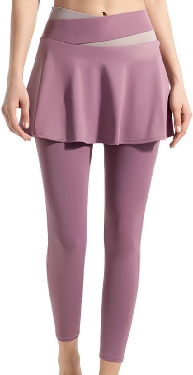 Leggings met rok voor dames, atletische leggings met rokken voor sportschool, golf, tennis