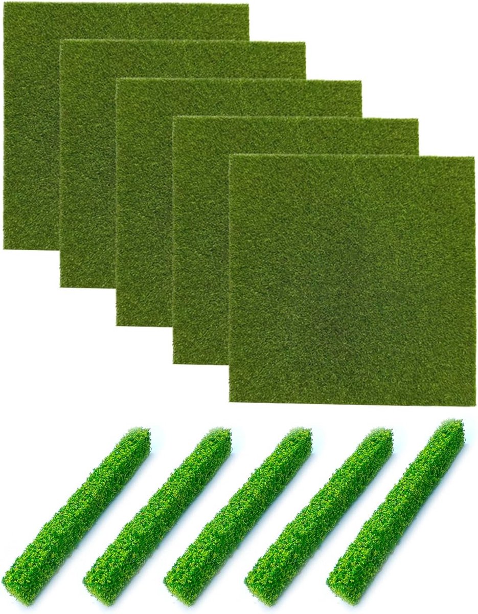 Kunstgras, 5 Stuks Gesimuleerde Groene Riemen, Gemakkelijk Te Snijden, Lichtgewicht En Duurzaam, Geschikt Voor Doe-Het-Zelf Mini-Tuindecoratie Met Microlandschap.