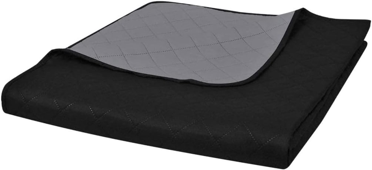 Gewatteerd Sprei - Beddengoeddeken van Linnen - Omkeerbare Microvezel Sprei met Katoenen Vulling (220 x 240 cm)