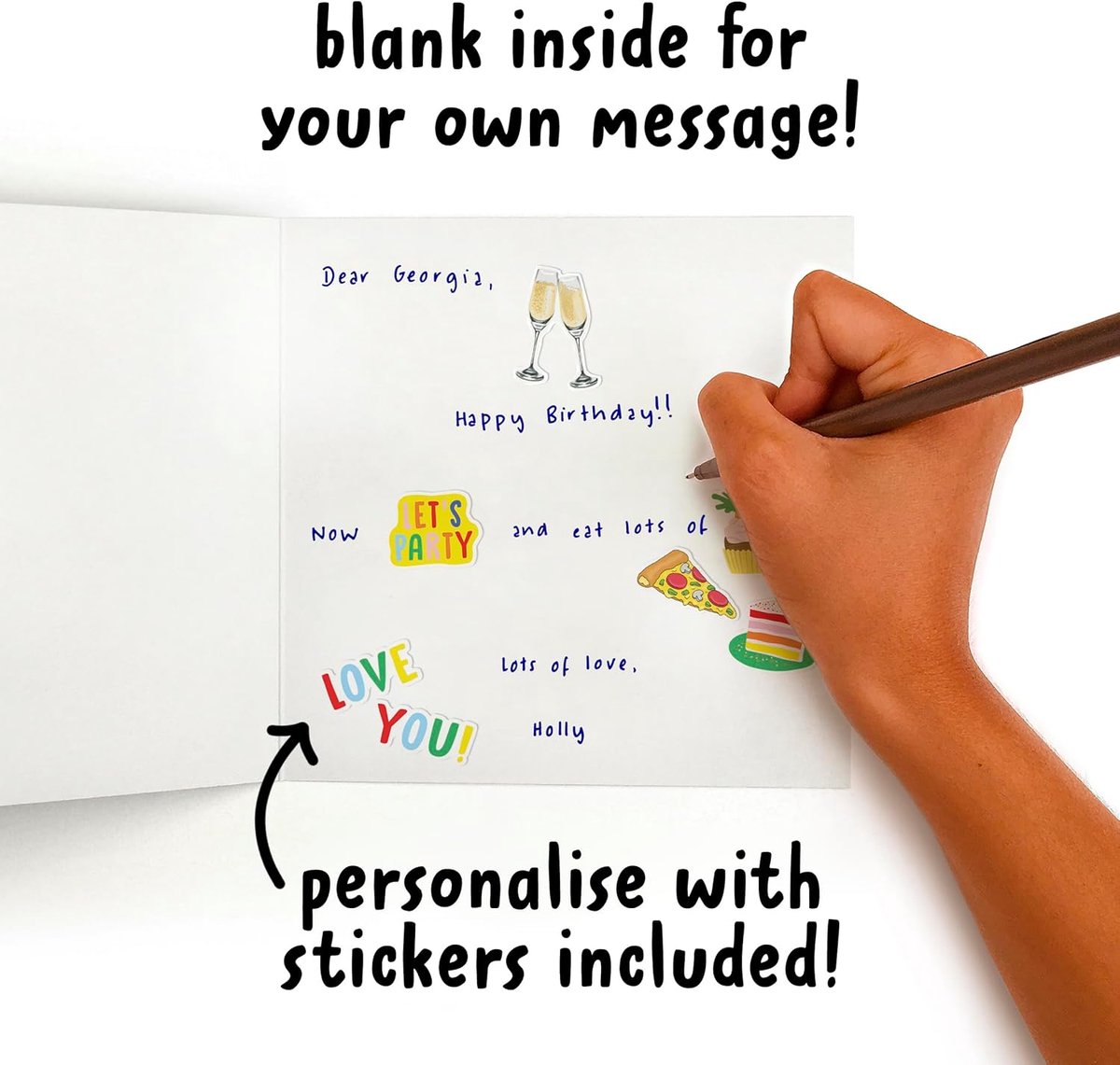 23 Startkaart voor dames, "Je fantasie is elders nodig", grappige kaart voor collega, vriendin of baas, ideaal om geluk te wensen, inclusief stickers