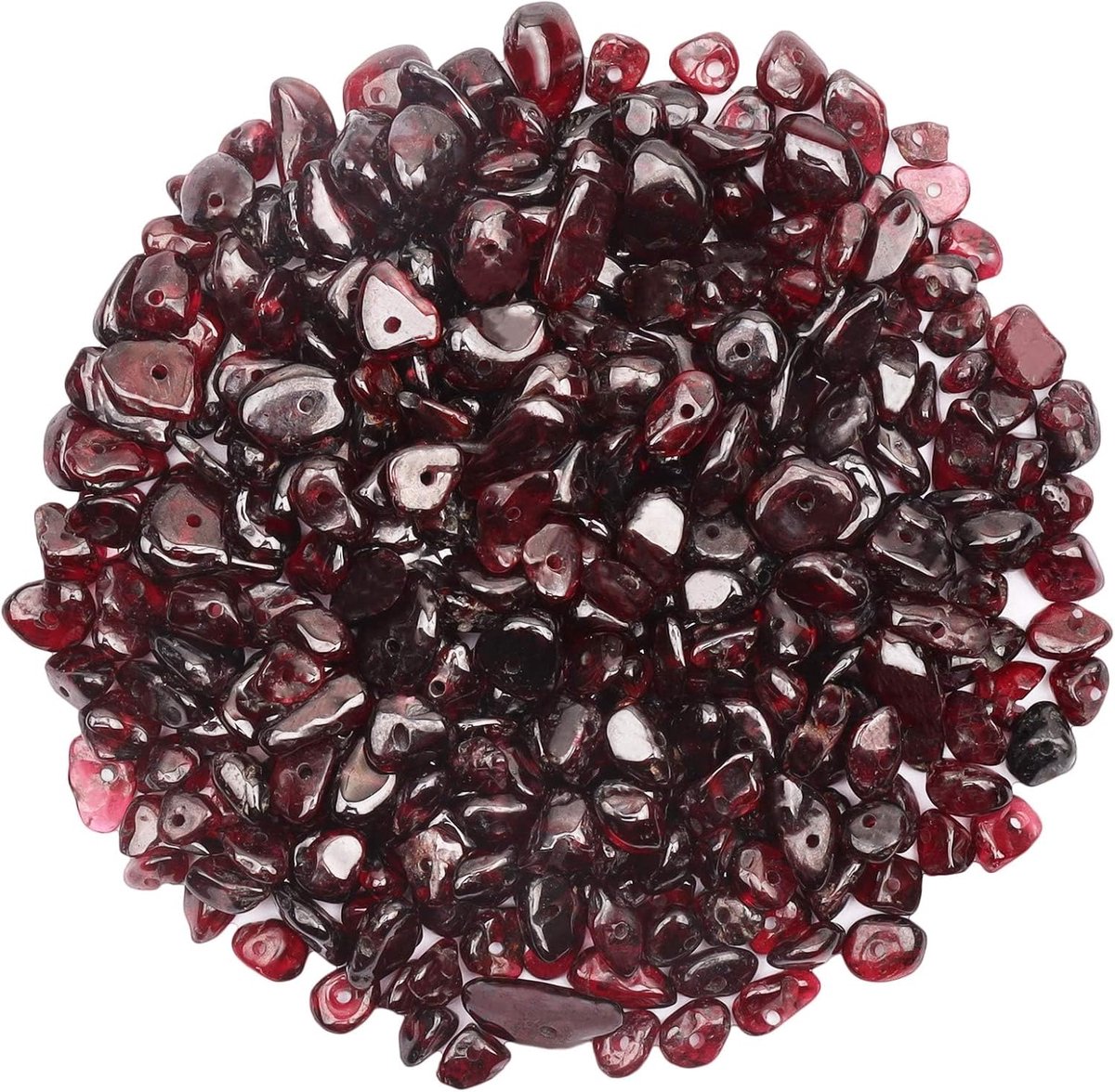 Kralen, granaatkralen om te rijgen, 5-8 mm, onregelmatig geboord, kristal, edelsteenkralen om te knutselen, natuurstenen kralen voor doe-het-zelf armbanden, kettingen, oorbellen