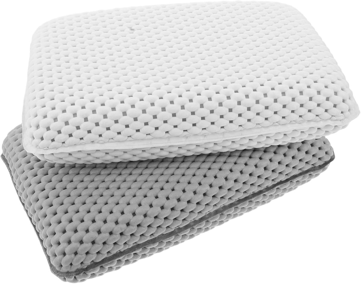 2 stuks badkussen, zacht netkussen, comfortabel spa-kussen voor dames, hoofd, nek, rug, antislip, zuignappen, badaccessoires