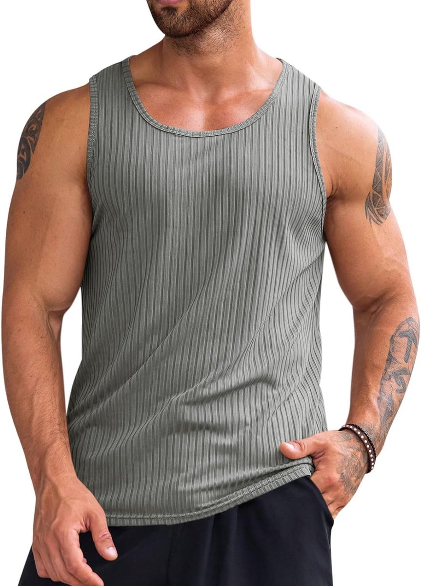 Tanktop voor heren, fitness, spiershirt, gym, okselshirts, workout, tankshirt, bodybuilding, mouwloos shirt, sport, onderhemden