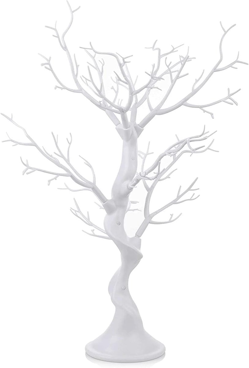 Witte Takjesboom Bruiloft Pasen Tafelstukken voor Tafeldecoratie, Kunstmatige Paasboom voor Middelpunt voor Bruiloften Kerst Pasen Verjaardagsfeestje Tafelblad Decoratie, 58cm