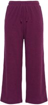 Ulla Popken - Dames - Sweatculotte wafelstructuur wijde pijp biologisch katoen - Donkere kers - Maat 46+