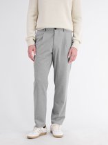 LERROS Effen chino met flexibele tailleband van jersey-mix , Maat: W33_L32 , Kleur: PLATINUM GREY , 44% polyester, 32% nylon, 19% viscose