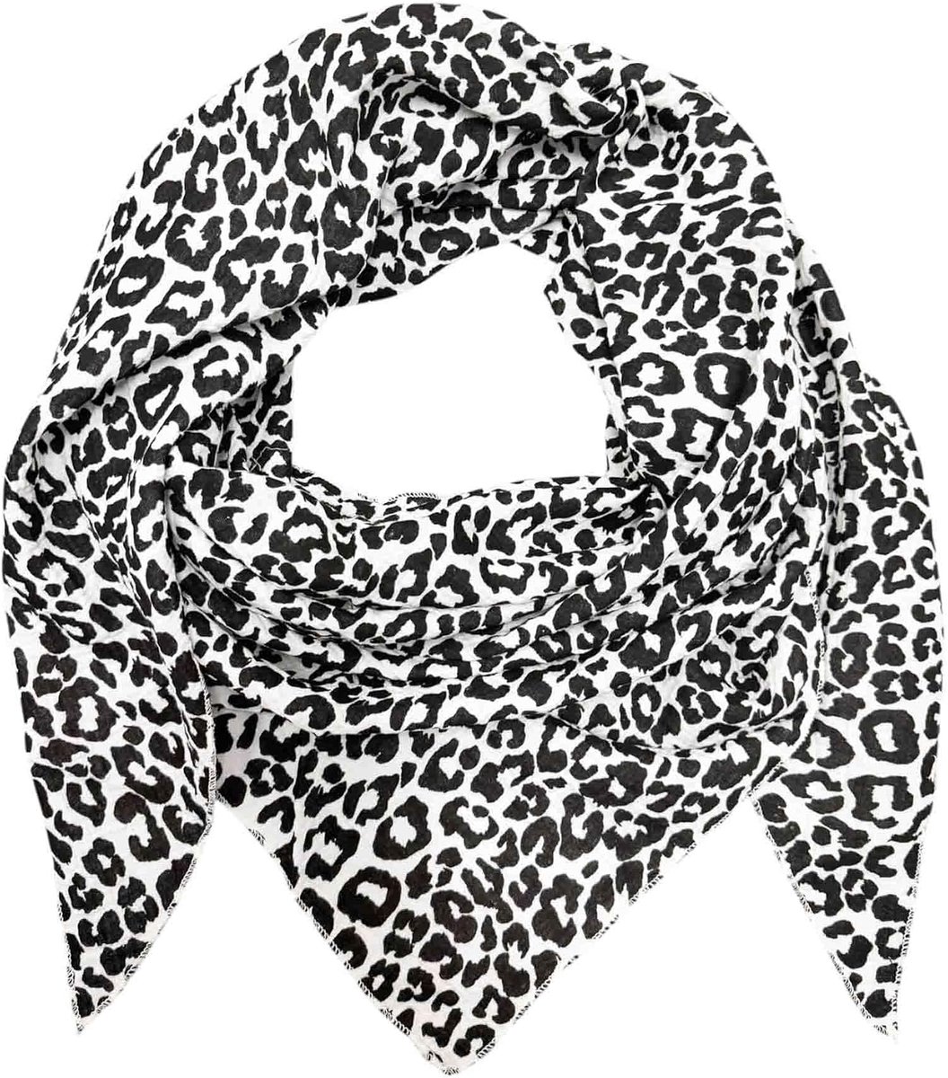 Driehoekige gebreide sjaal luipaard lente sjaal 100% katoen Made in Italy Fashion doek driehoekige sjaal stola herfst lente doek Leo
