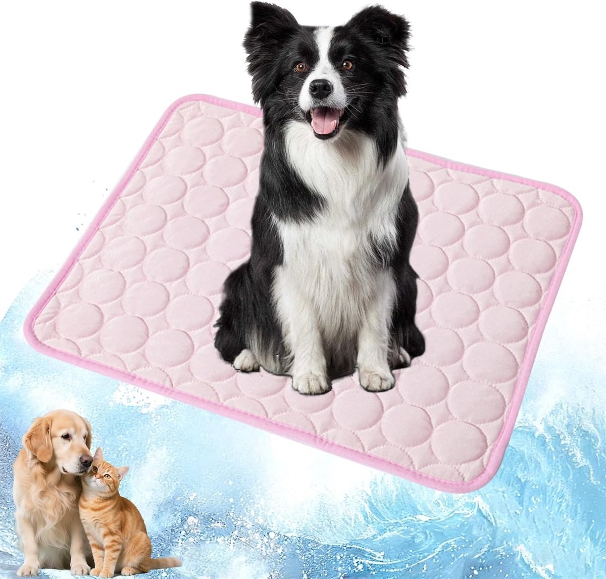hond en katten, 70 x 55 cm huisdier koelmat, zelfkoelende hondenmat zomer, koelkussen hond mat, koelmat voor hond kat huisdieren, maat: L (roze)