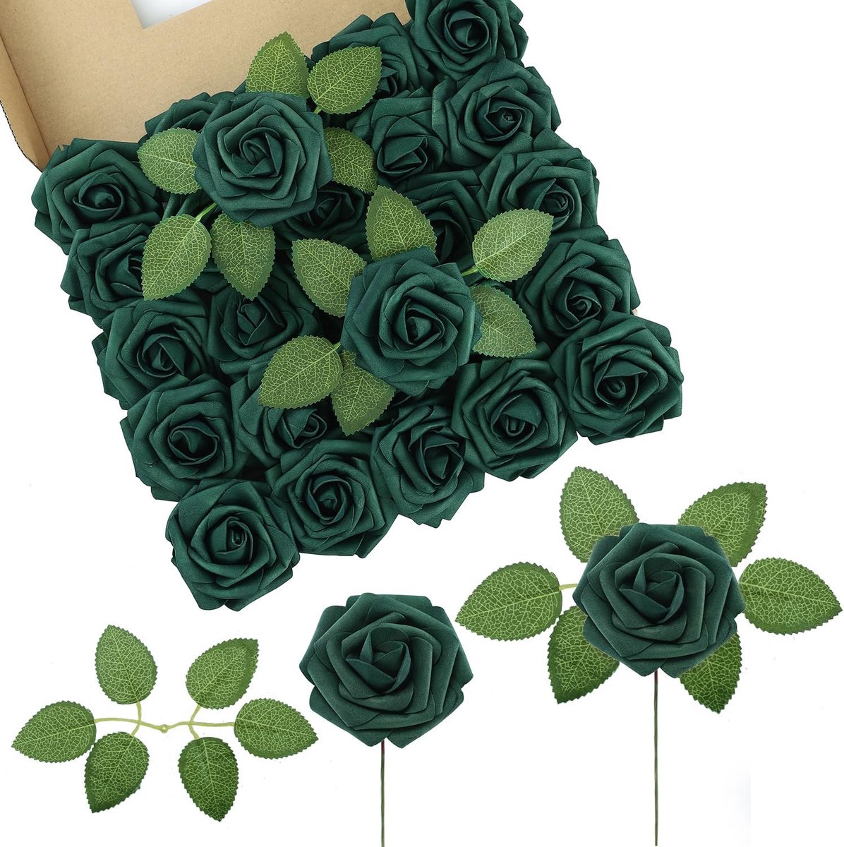 50Pcs Kunstrozen Bloemen Nep Rozen Hoofd Voor Bruiloft Party Home Decor