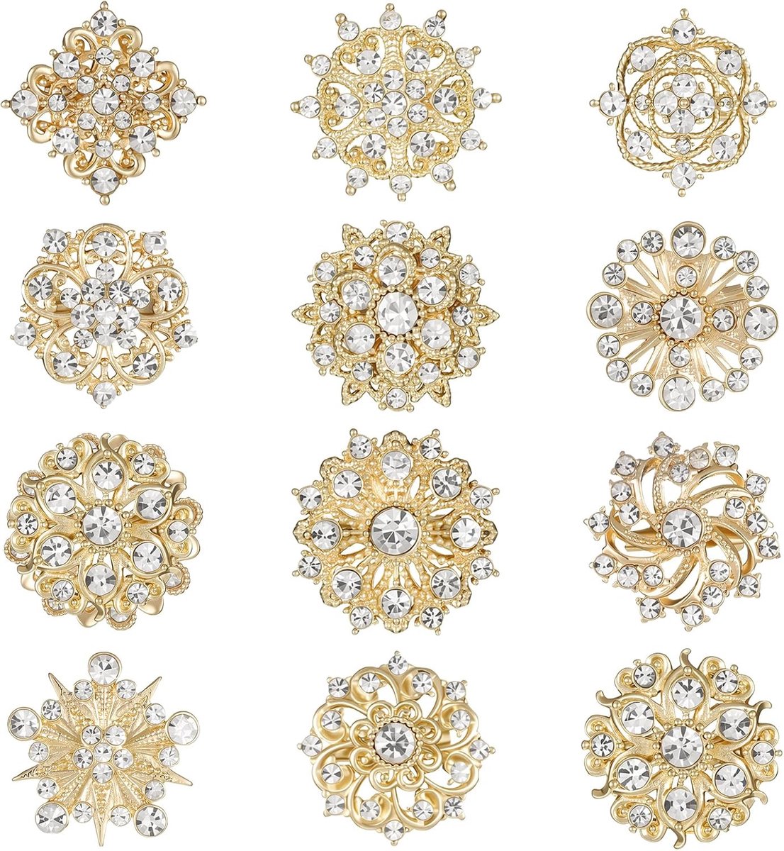 Broches kit broche kleine gouden broche hals verkleineren kristal bloem broches pinnen kerstkostuum decoratie voor bruid bruidsmeisje bruiloft corsage jurk