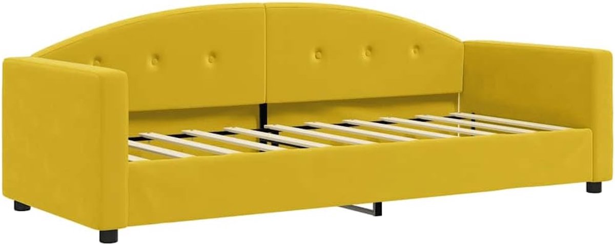zonder matras, fluweel, geel, 80 x 200 cm