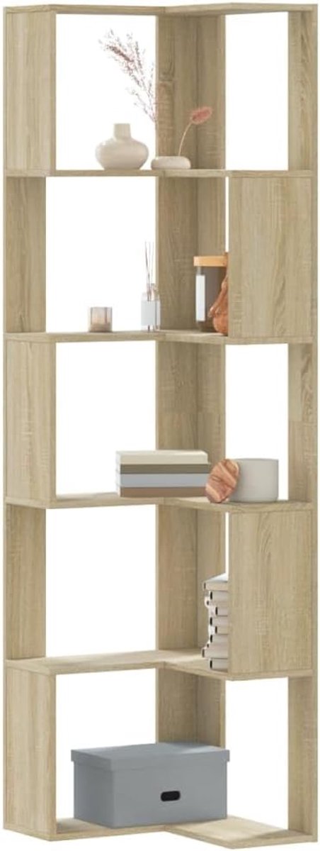 Boekenkast 5 planken Sonoma eiken 50x50x179 cm houtmateriaal staand