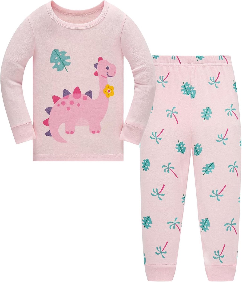 Kinderpyjama voor meisjes, eenhoorn, lange mouwen, 100% katoen, nachtkleding, winter, Kerstmis, pyjamaset, maat 92-152, 1-12 jaar